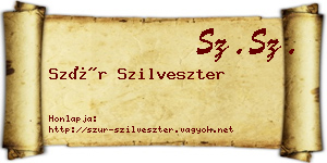 Szür Szilveszter névjegykártya