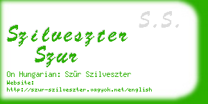 szilveszter szur business card