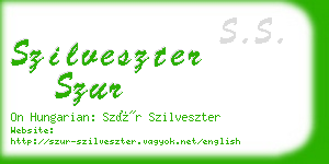 szilveszter szur business card